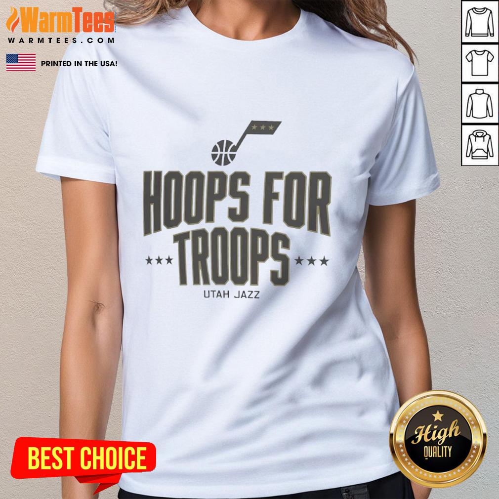 Good Hoops For Troops Utah Jazz Basketball T-Shirt - Image 3