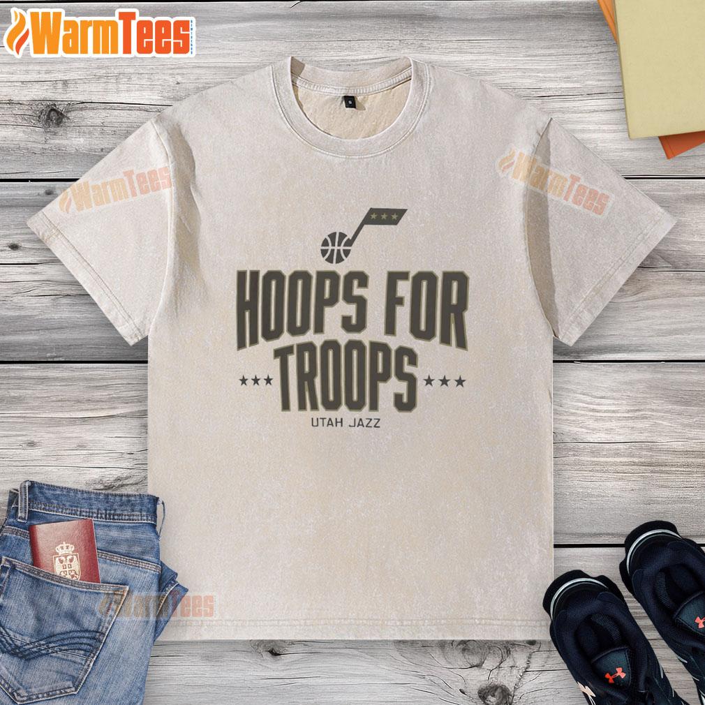 Good Hoops For Troops Utah Jazz Basketball T-Shirt - Image 6