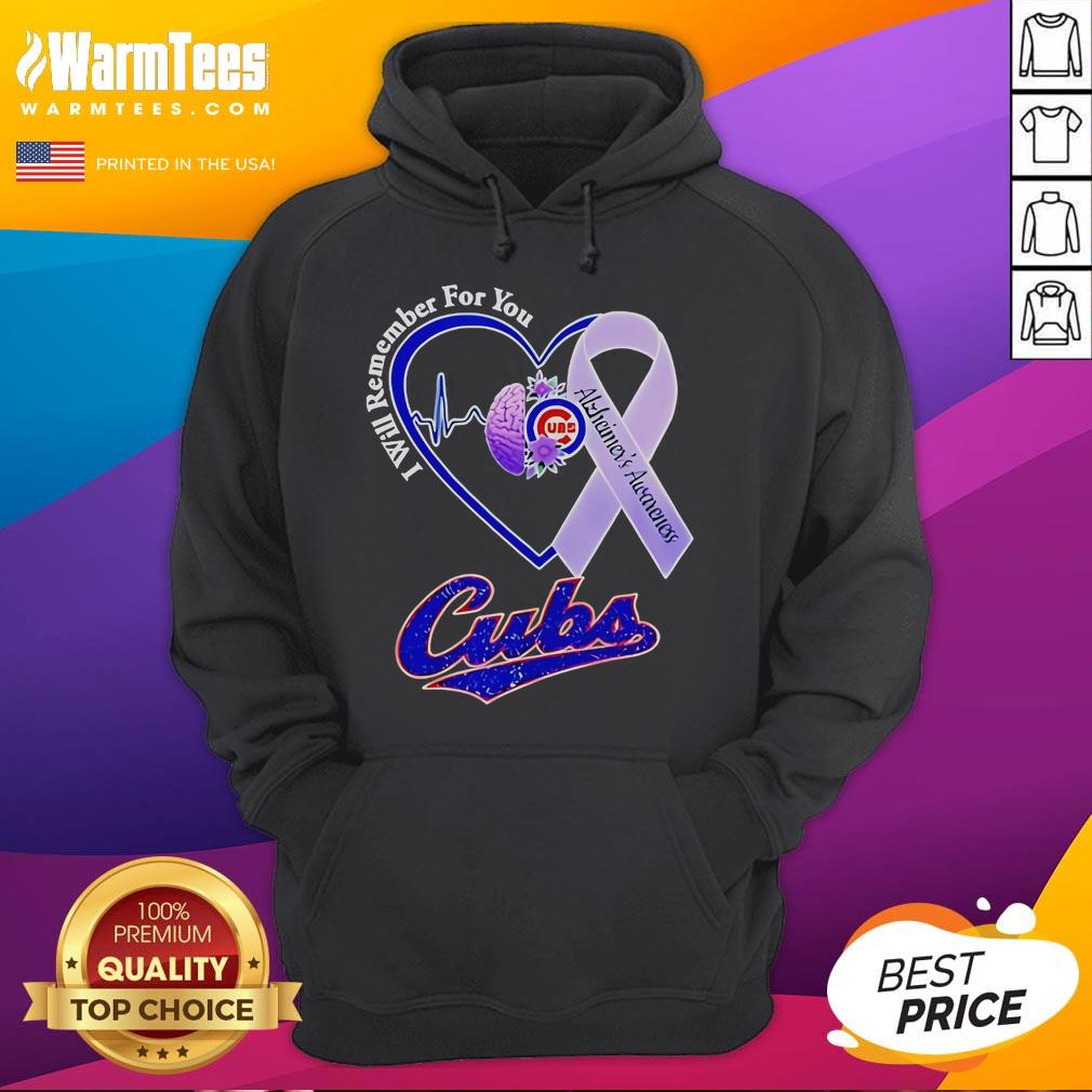 Good I Will Remember For You Alzheimer's Awareness Chicago Cubs T-Shirt - Image 2