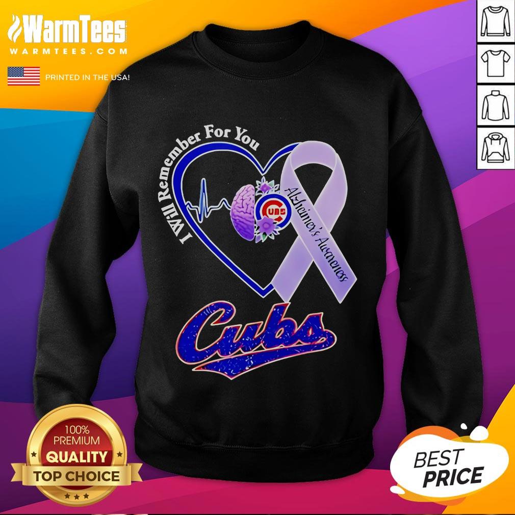Good I Will Remember For You Alzheimer's Awareness Chicago Cubs T-Shirt - Image 4