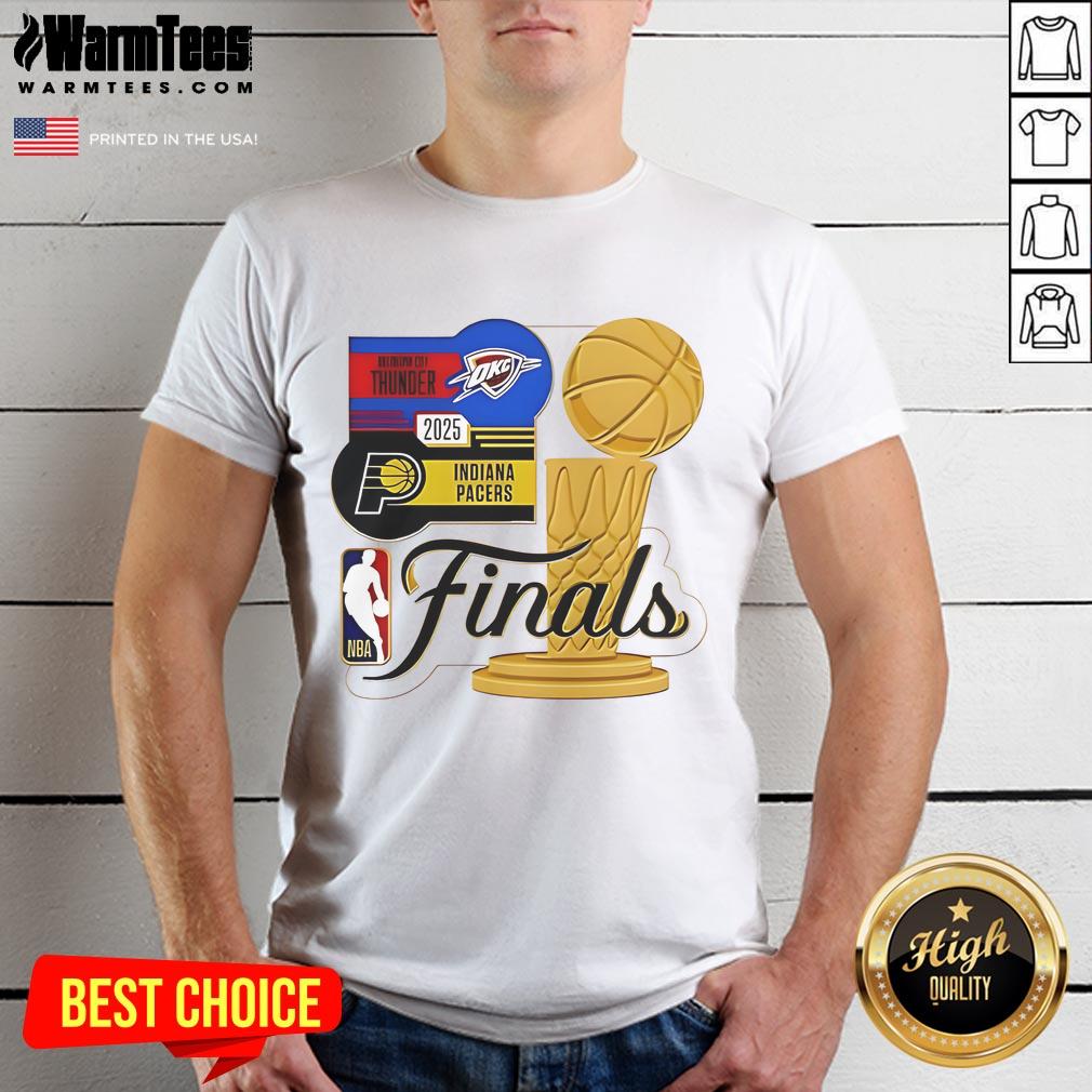 Good Indiana Pacers Vs Oklahoma City Thunder WinCraft NBA Finals Matchup 2025 Trophy T-Shirt
