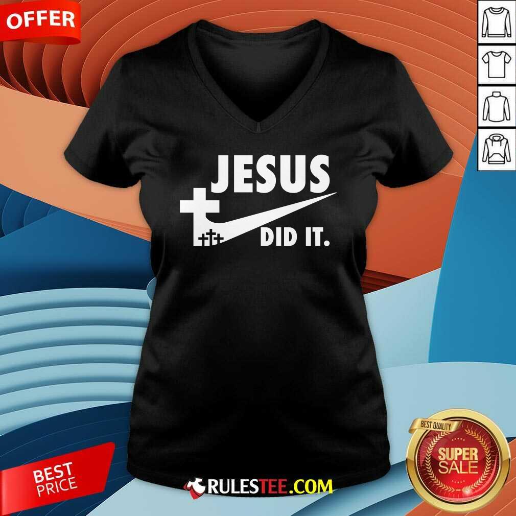 Good Jesus Did It Faith Cross Christian T-Shirt - Image 2