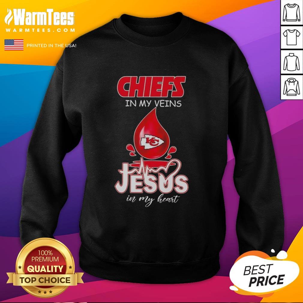Good Kansas City Chiefs In My Veins Jesus In My Heart Drops Of Water Football Lovers T-Shirt - Image 5