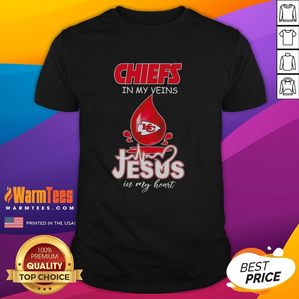 Good Kansas City Chiefs In My Veins Jesus In My Heart Drops Of Water Football Lovers T-Shirt