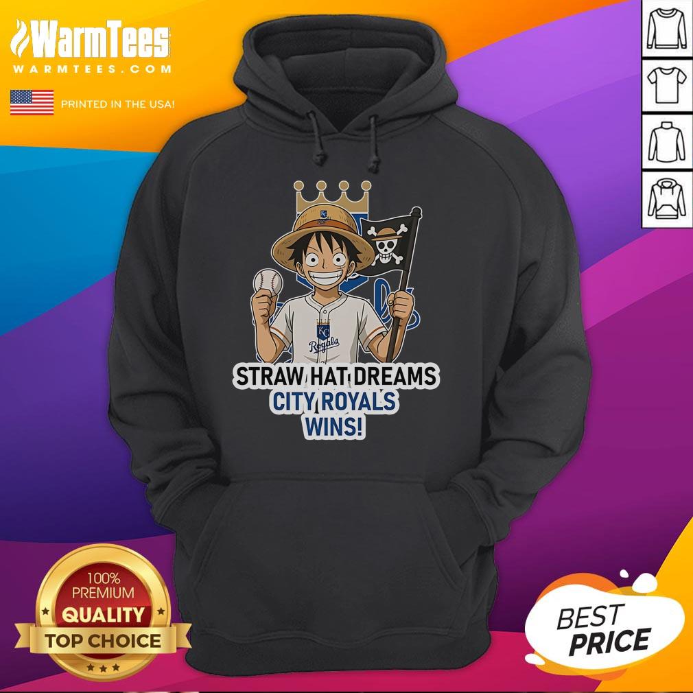 Good Kansas City Royals Monkey D. Luffy Straw Hat Dreams Wins T-Shirt - Image 2