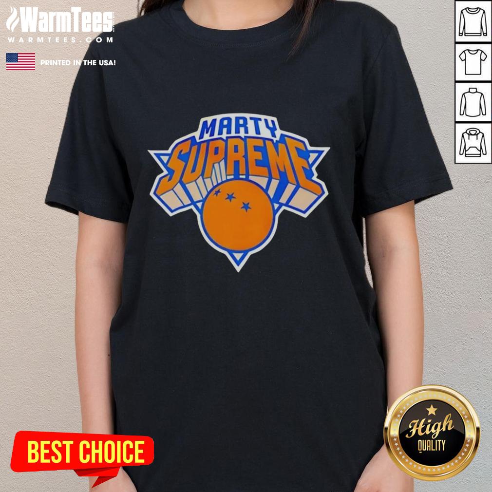 Good Marty Supreme New York Knicks Logo Parody T-Shirt - Image 3
