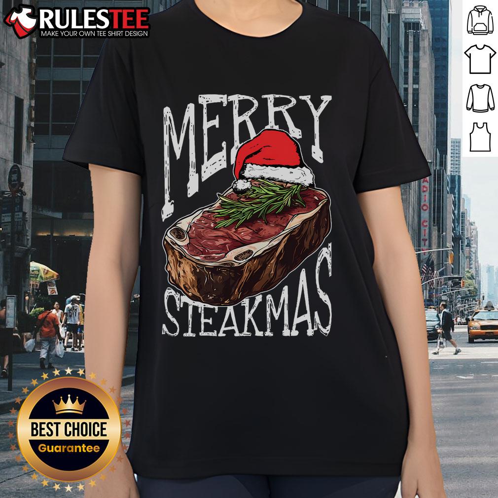 Good Merry Steakmas Christmas T-Shirt - Image 3