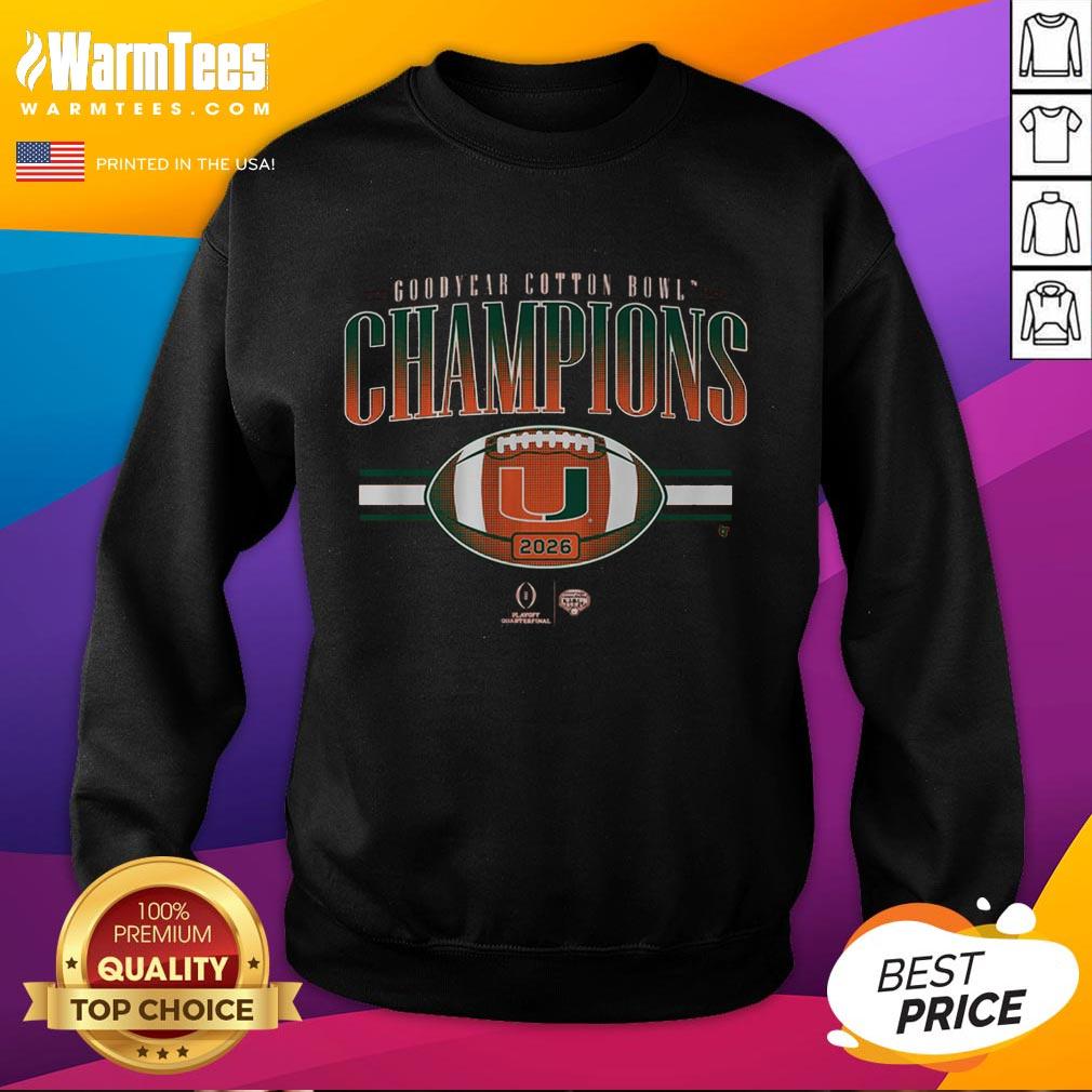 Good Miami Football CFP Cotton Bowl Champions T-Shirt - Image 5