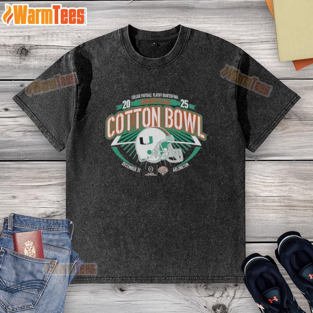 Good Miami Hurricanes Orange 2025 College Football Playoff Quarterfinal Goodyear Cotton Bowl T-Shirt - Image 6
