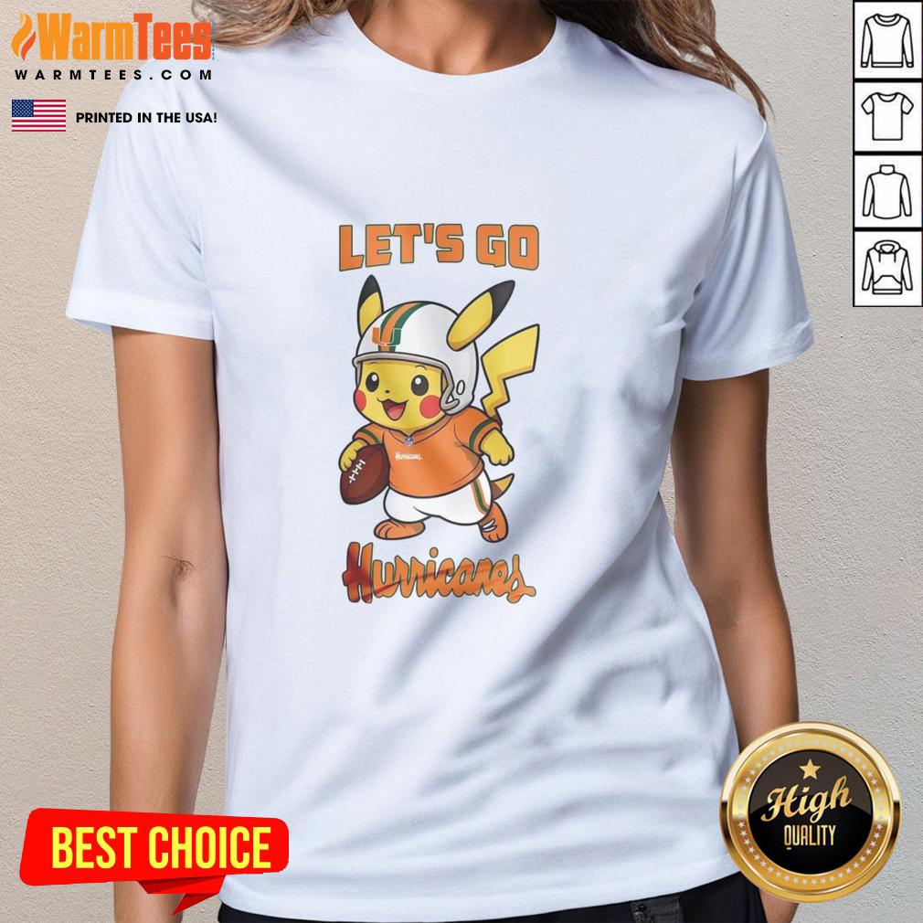 Good Miami Hurricanes X Pikachu Let's Go T-Shirt - Image 3