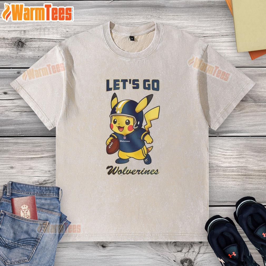 Good Michigan Wolverines X Pikachu Let's Go T-Shirt - Image 6