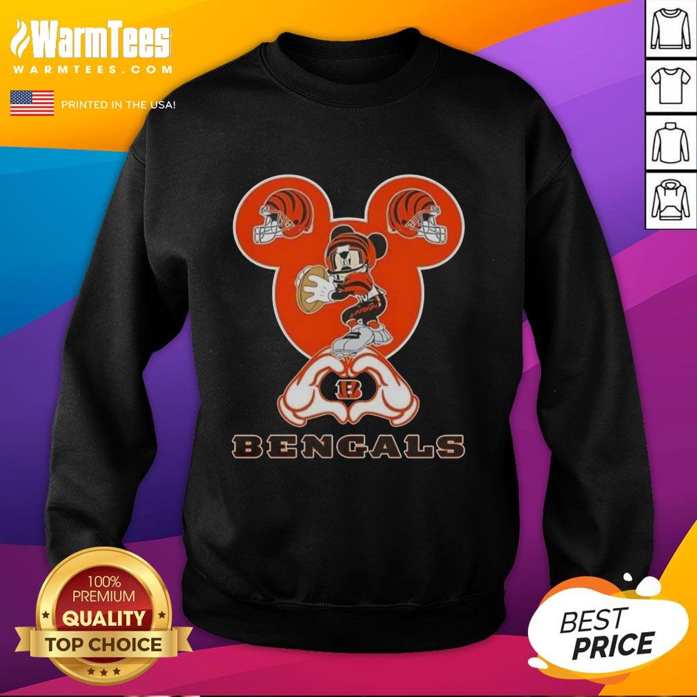 Good Mickey Hands Heart Cincinnati Bengals Football T-Shirt - Image 5
