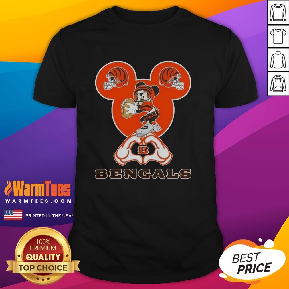 Good Mickey Hands Heart Cincinnati Bengals Football T-Shirt