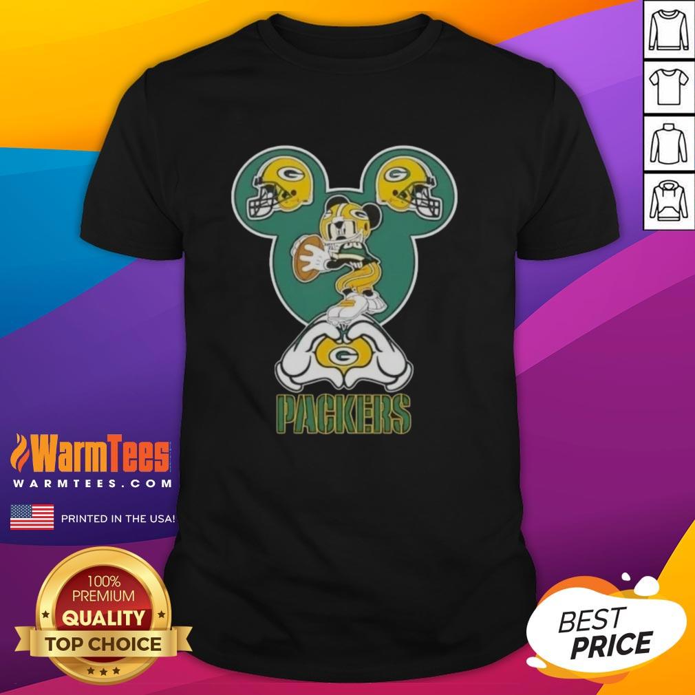 Good Mickey Hands Heart Green Bay Packers Football T-Shirt