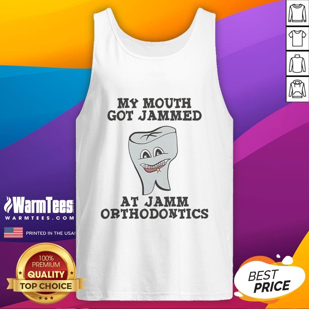 Good My Mouth Got Jammed At Jamm Orthodontics Leslie Knope T-Shirt - Image 4