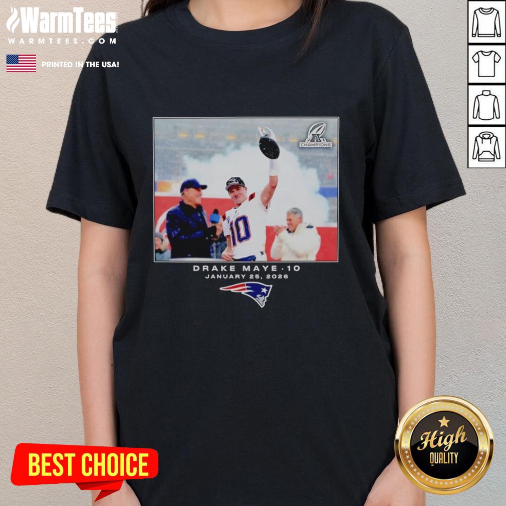 Good New England Patriots Drake Maye NFL 2026 Photo T-Shirt - Image 3