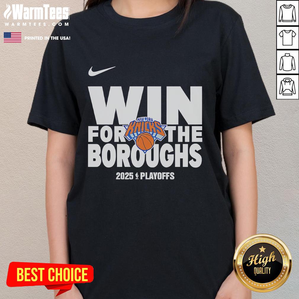 Good New York Knicks Win For The Boroughs 2025 Playoffs T-Shirt - Image 3