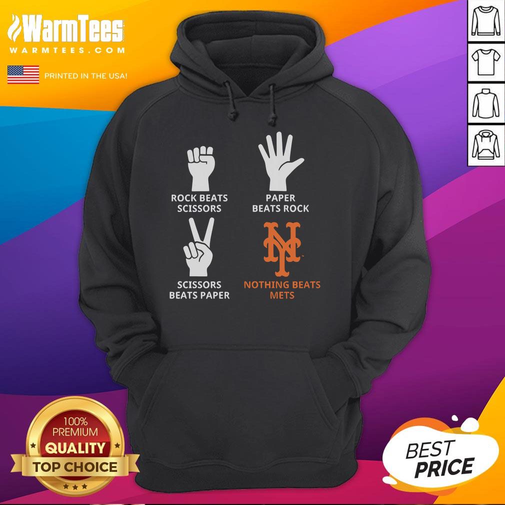 Good New York Mets Nothing Beats Mets Hands Rock Beats Scissors Paper Beats Rock Scissors Beats Paper T-Shirt - Image 2