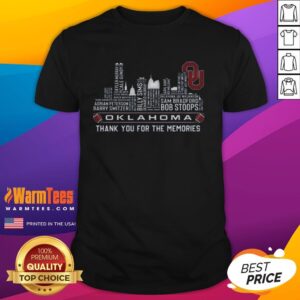Good Oklahoma Sooners Skyline City Players Names Thank You For The Memories T-Shirt