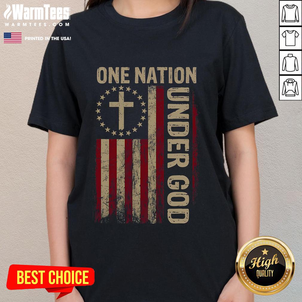 Good One Nation Under God Flag 4th Of July Patriotic Christian T-Shirt - Image 3