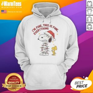 Alternative view of Good Peanuts Snoopy And Woodstock I'm Fine This Is Fine Everything Christmas Lights T-Shirt
