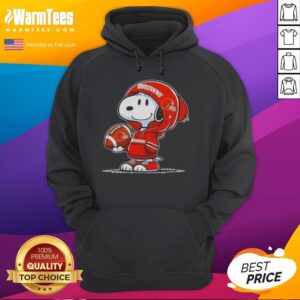 Alternative view of Good Peanuts Snoopy Wearing Hoodie Cleveland Browns And Smilling At Fans T-Shirt