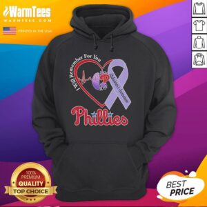 Alternative view of Good Philadelphia Phillies I Will Remember For You Alzheimer's Awareness Heartbeat Brain T-Shirt