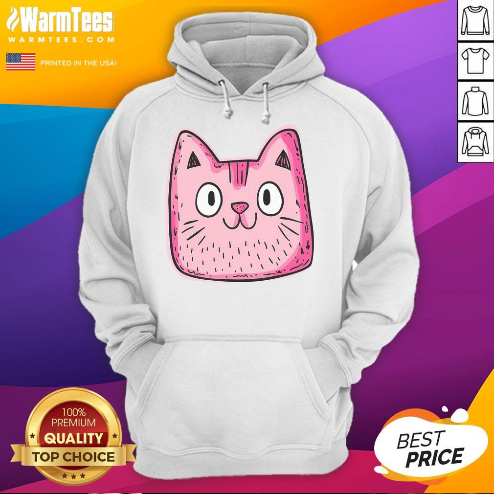 Good Pink Whiskers Smiling Cat Face T-Shirt - Image 2