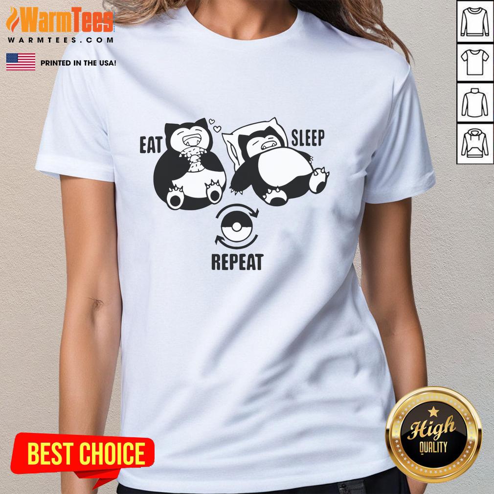 Good Pokemon Snorlax Eat Sleep Repeat T-Shirt - Image 3