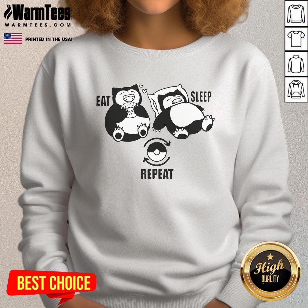 Good Pokemon Snorlax Eat Sleep Repeat T-Shirt - Image 5