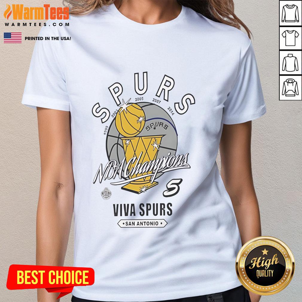 Good San Antonio Spurs NBA Champions Viva Spurs 1999-2014 T-Shirt - Image 3