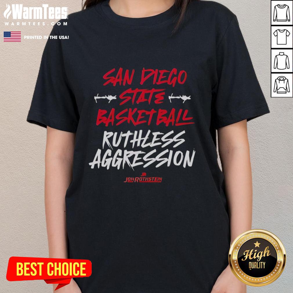 Good San Diego State Basketball Ruthless Aggression T-Shirt - Image 3