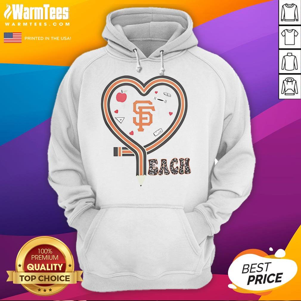 Good San Francisco Giants Baseball Love Teaching Heart Pencil T-Shirt - Image 2