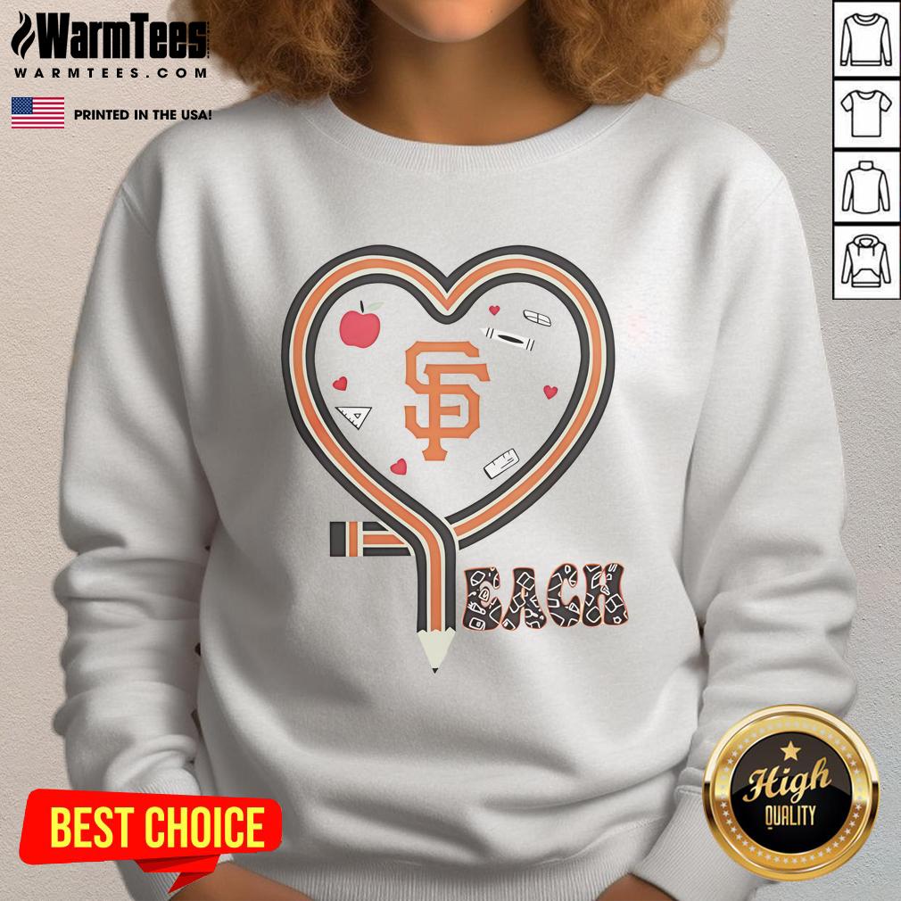 Good San Francisco Giants Baseball Love Teaching Heart Pencil T-Shirt - Image 5