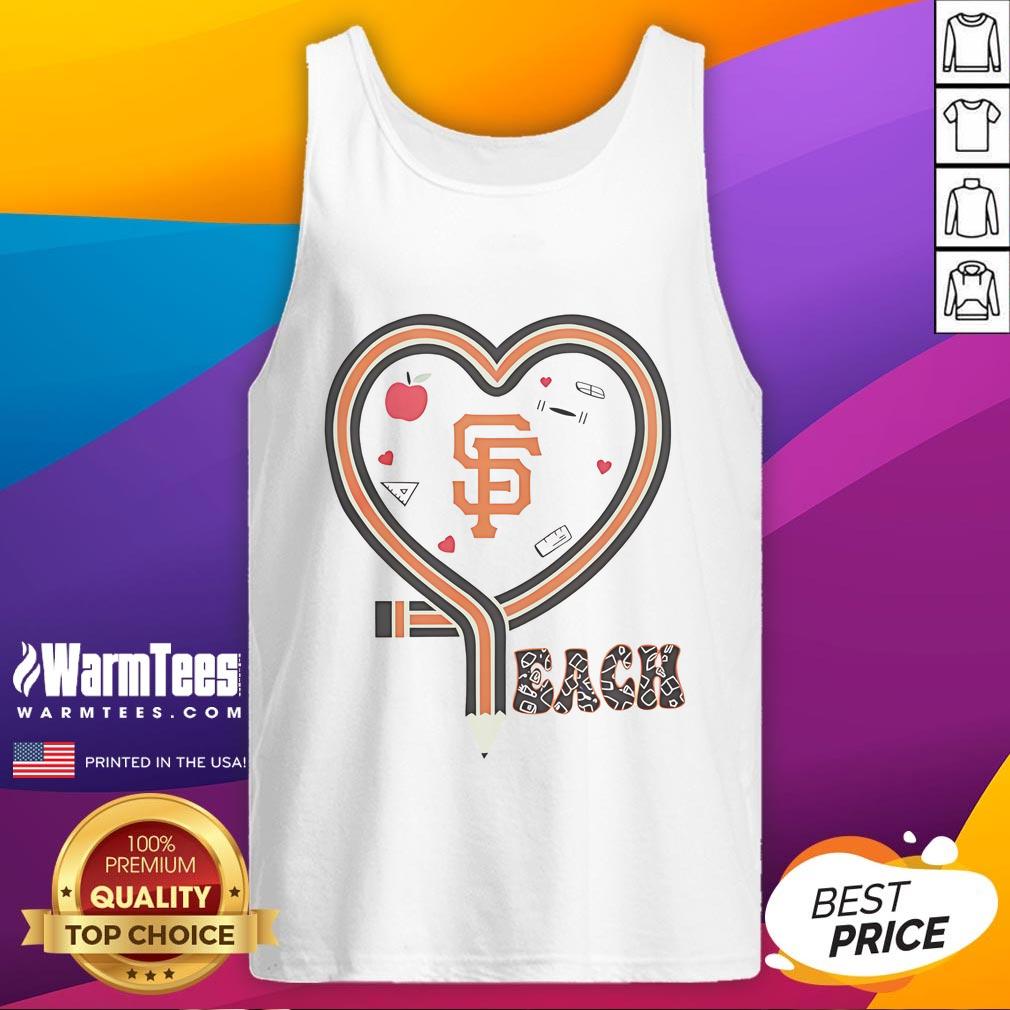 Good San Francisco Giants Baseball Love Teaching Heart Pencil T-Shirt - Image 4