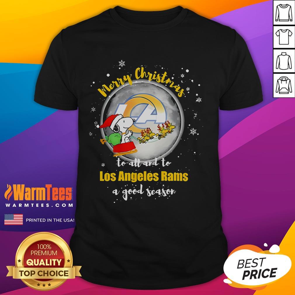 Good Santa Snoopy Merry Christmas To All And To Los Angeles Rams Tall T-Shirt