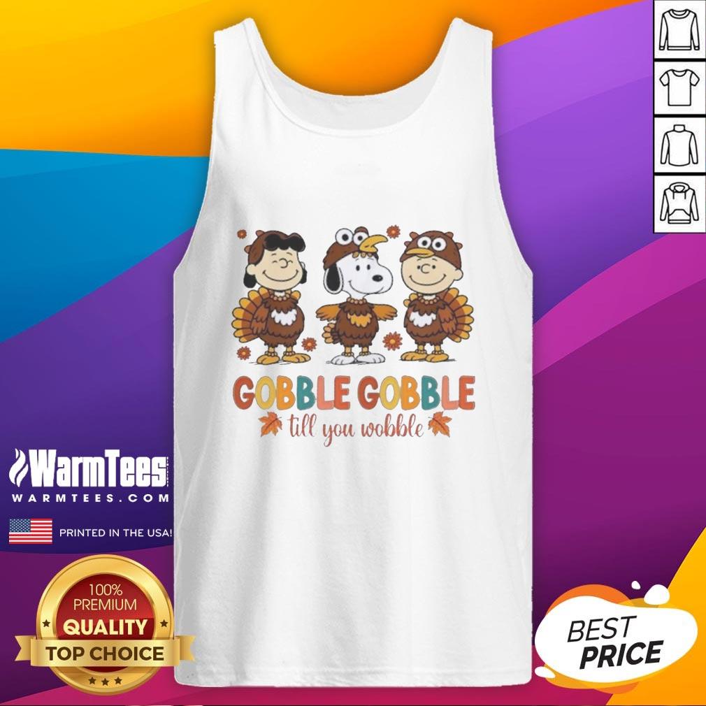 Good Snoopy And Friends Cosplay Turkey Gobble Gobble Till You Wobble Thanksgiving T-Shirt - Image 4