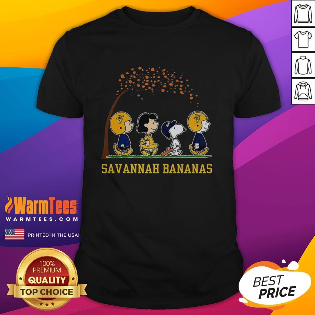 Good Snoopy And Friends Peanuts X Savannah Bananas Baseball Autumn T-Shirt