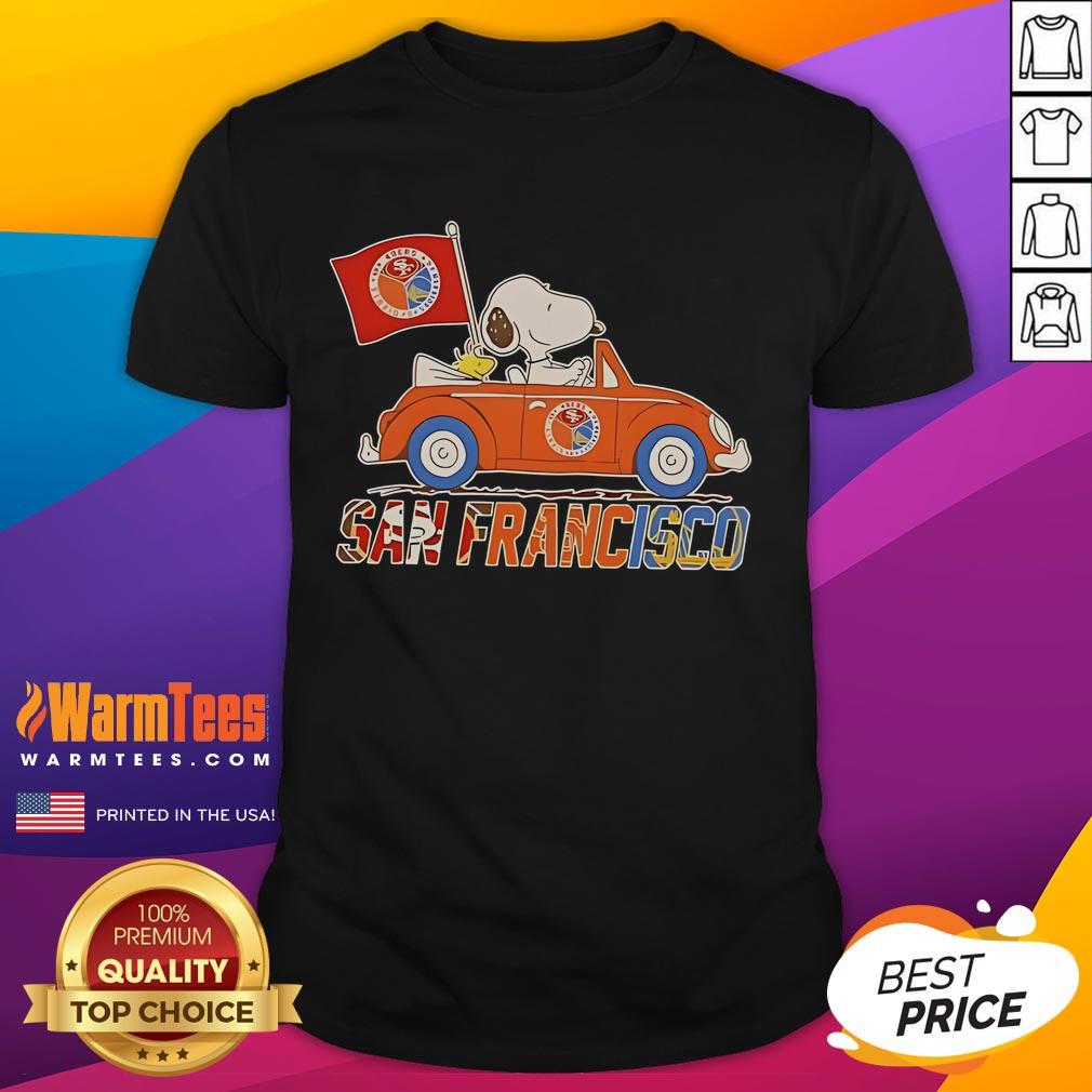 Good Snoopy And Woodstock Driving Car San Francisco Team T-Shirt