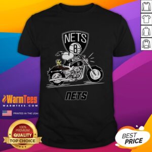 Good Snoopy And Woodstock Driving Motorbike Brooklyn Nets T-Shirt
