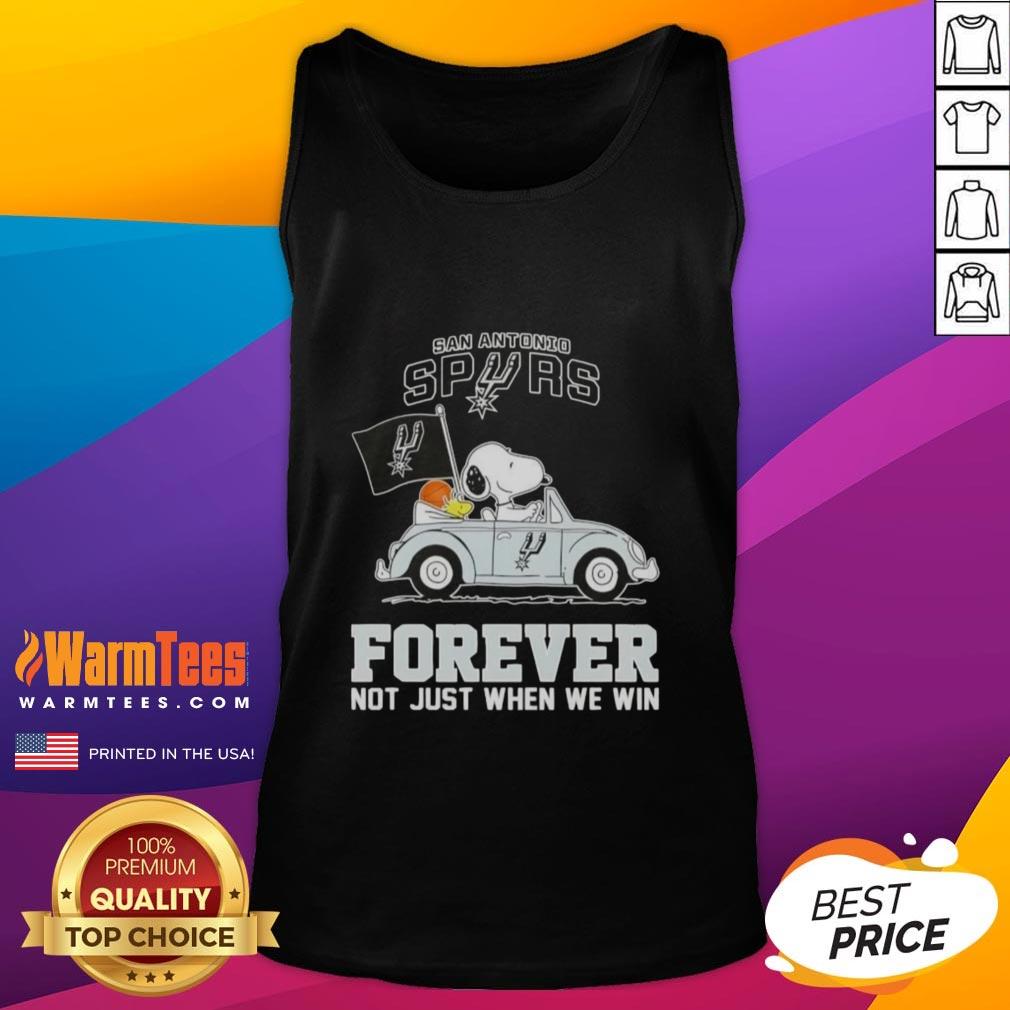 Good Snoopy Driving Car San Antonio Spurs Forever Not Just When We Win T-Shirt - Image 4