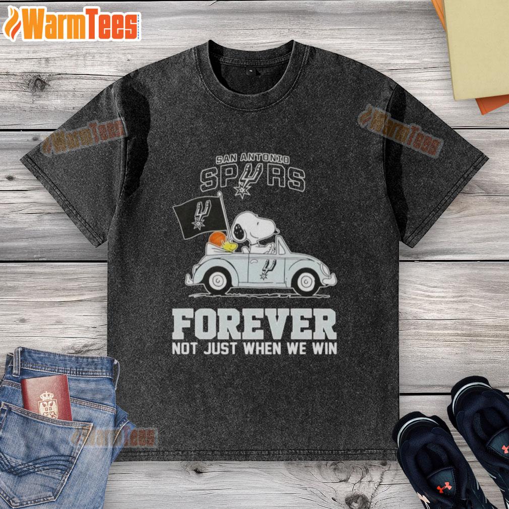 Good Snoopy Driving Car San Antonio Spurs Forever Not Just When We Win T-Shirt - Image 6