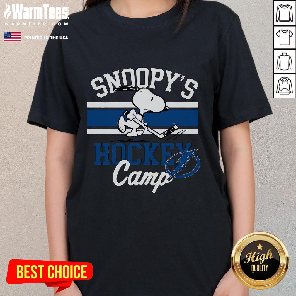 Good Snoopy Tampa Bay Lightning Snoopy's Hockey Camp Snoopy NHL All Teams T-Shirt - Image 3