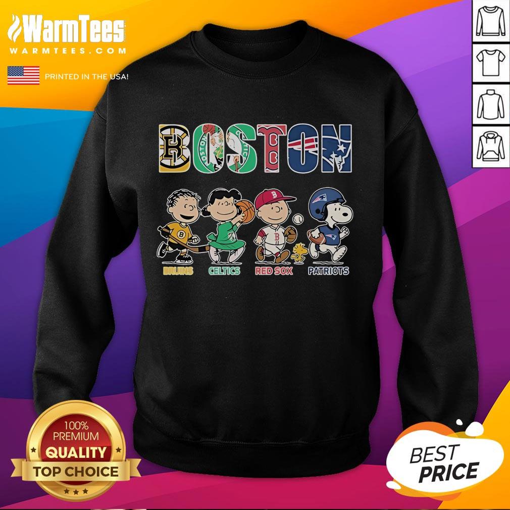 Good Snoopy The Peanuts Boston Bruins X Boston Celtics X Boston Red Sox X New England Patriots T-Shirt - Image 5