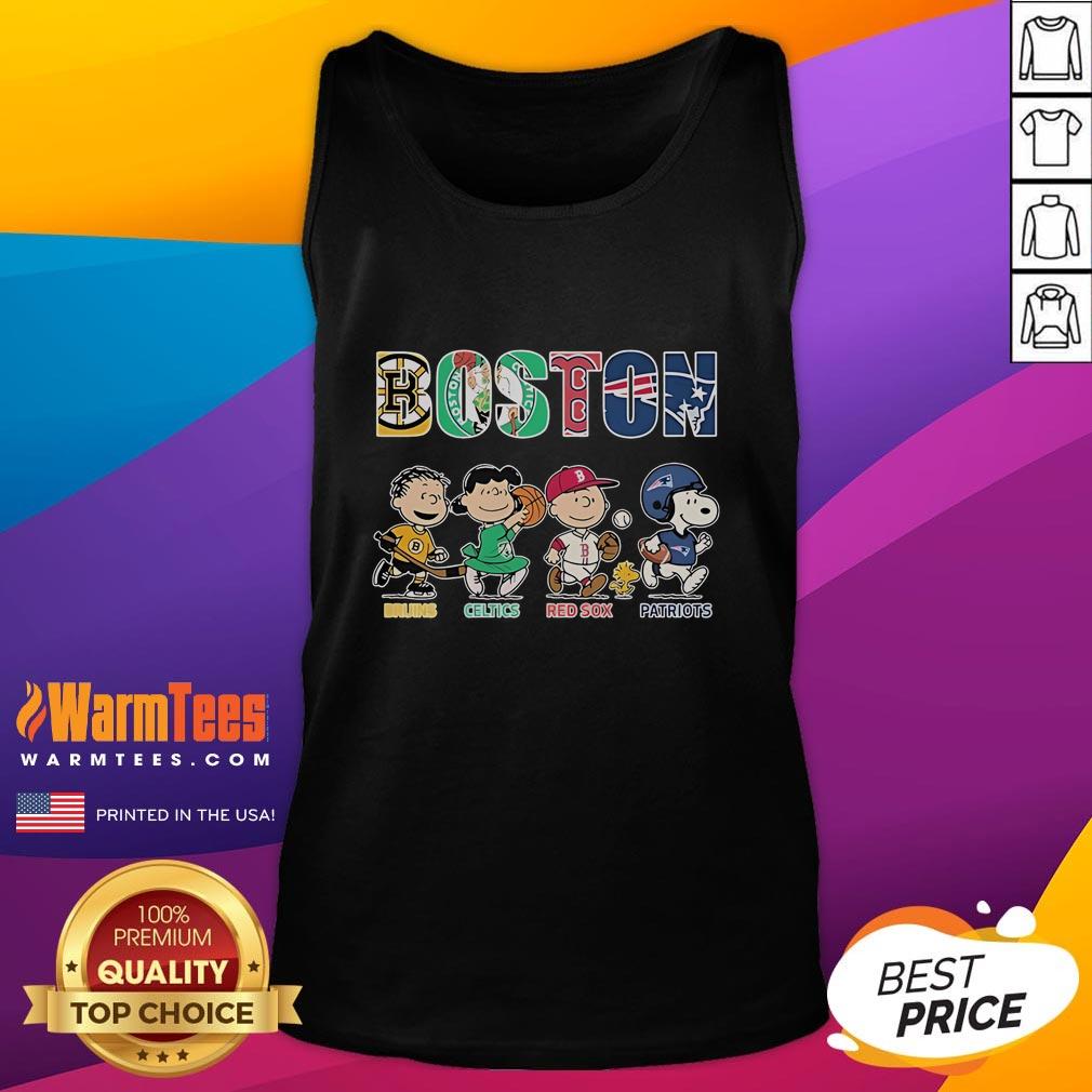 Good Snoopy The Peanuts Boston Bruins X Boston Celtics X Boston Red Sox X New England Patriots T-Shirt - Image 4