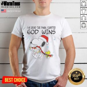 Good Snoopy X Woodstock I've Read The Final Chapter God Wins Christmas Lights T-Shirt