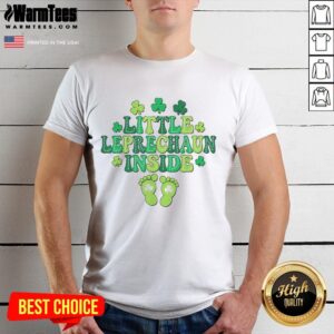 Good St Patricks Day Leprechaun Inside Pregnancy Announcement T-Shirt