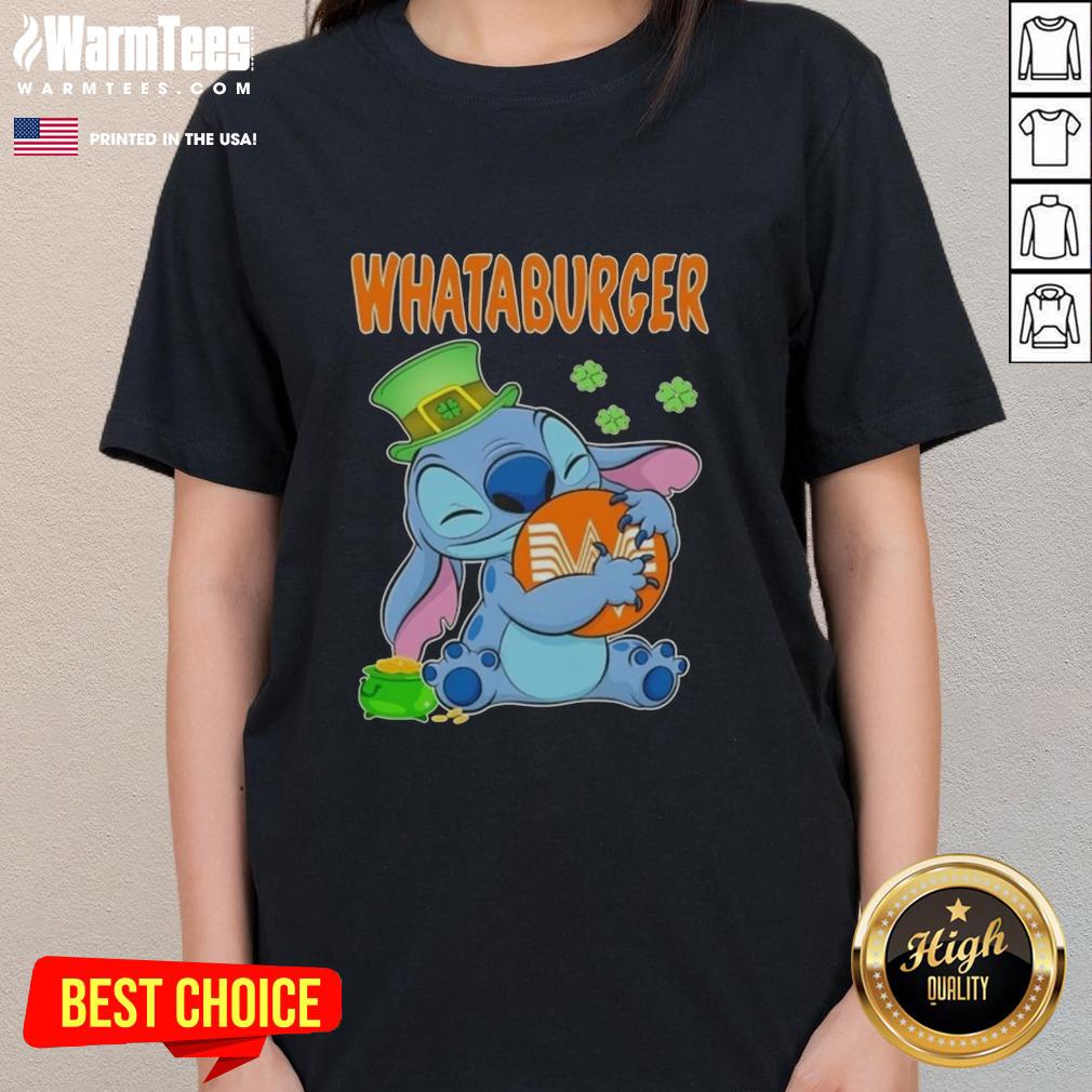 Good Stitch Hug The Whataburger Logo Happy Patrick's Day T-Shirt - Image 3