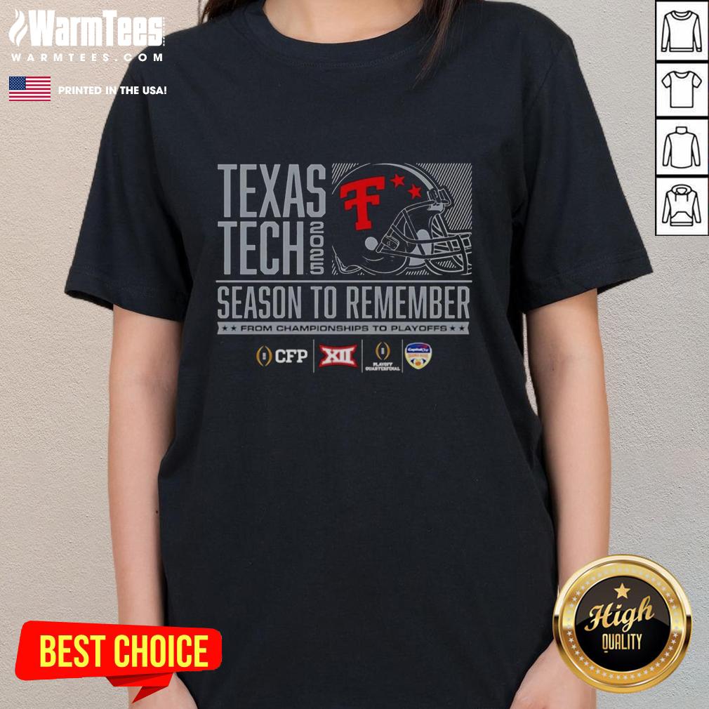 Good Texas Tech Red Raiders Football 2025 Cfp Season To Remember Helmet T-Shirt - Image 3