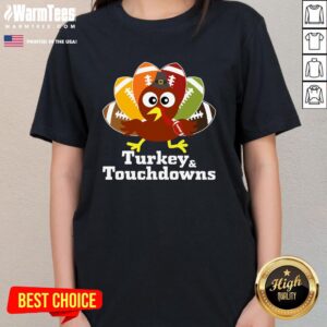 Alternative view of Good Thanksgiving Football Turkey And Touchdowns T-Shirt